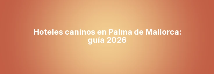 Hoteles caninos en Palma de Mallorca: guía 2026